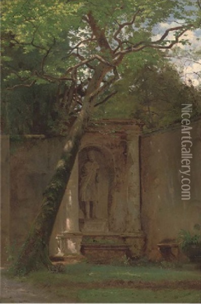 In The Gardens Of The Villa D'este Oil Painting - Niels (Anders) Bredal