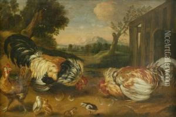 Tuppar I Landskap Oil Painting - Adriaen van Utrecht