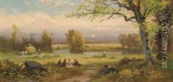 Picnic In Albany Oil Painting - George Henry Boughton