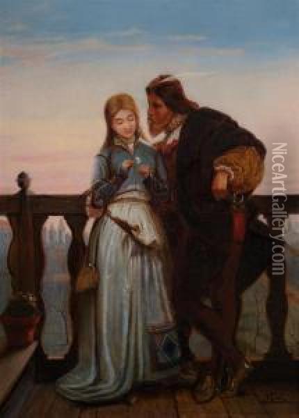 Courting Advances Oil Painting - Tito Conti