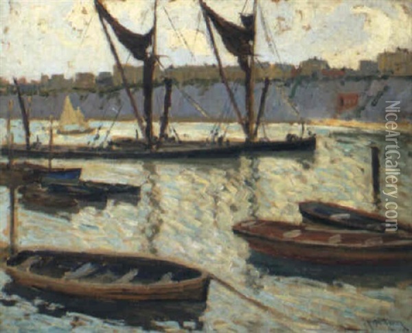 Fishing Boats At Broad Stairs Oil Painting - William Samuel Horton