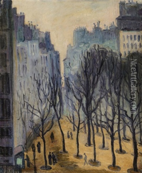 Place Dauphine A Paris Oil Painting - Jean Peske