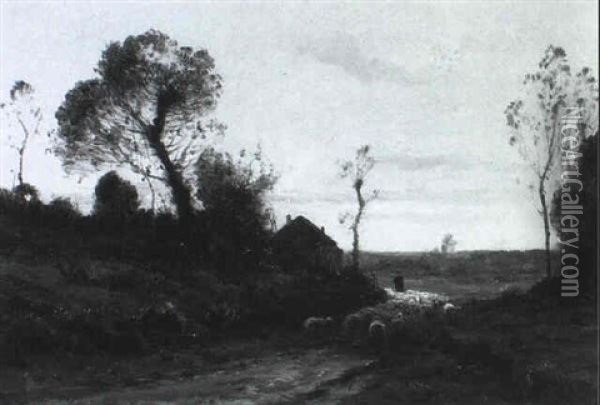 Heimkehr Der Herde Oil Painting - Adolphe Morin