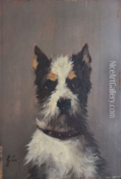 Le Terrier Oil Painting - Jules Chardigny