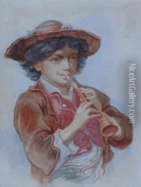 Shepherd Boy Oil Painting - Guido Bach