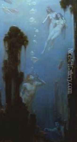Courtney A Deep Sea Fantasy Oil Painting - Curran Charles