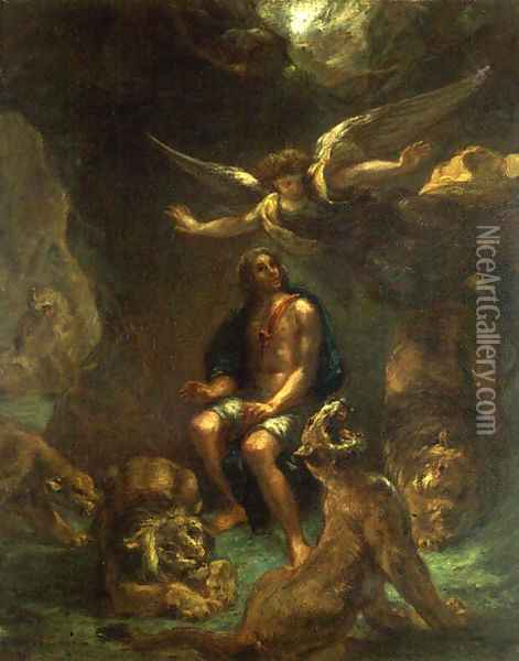 Daniel in the Lions' Den Oil Painting - Eugene Delacroix