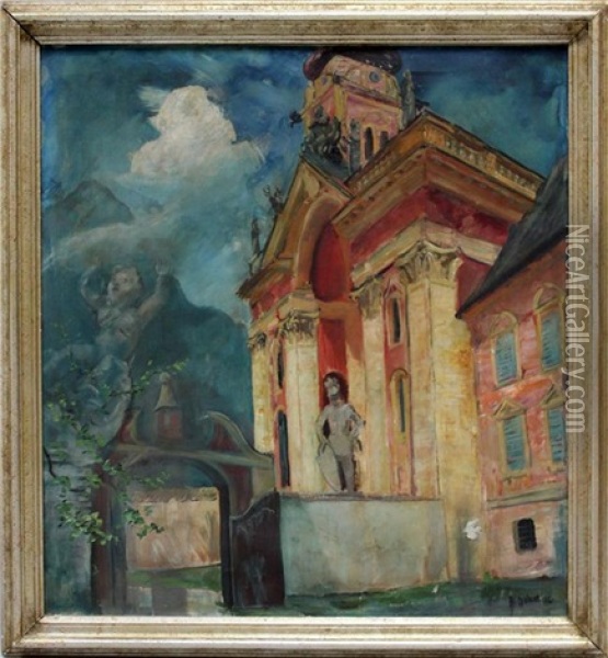 Ansicht Einer Barockkirche Oil Painting - Bernard Gobiet
