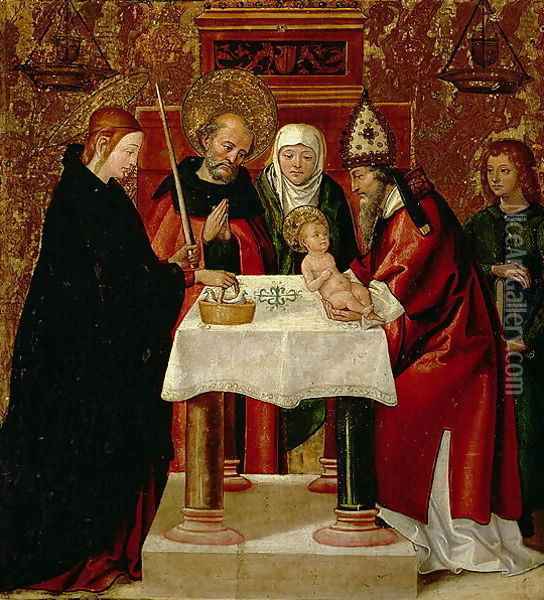The Circumcision and The Presentation in the Temple 1535 Oil Painting - Juan de Borgona