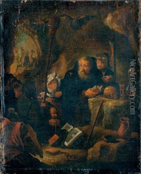 La Tentation De Saint Antoine Oil Painting - Franz (Francois) Ryckhals