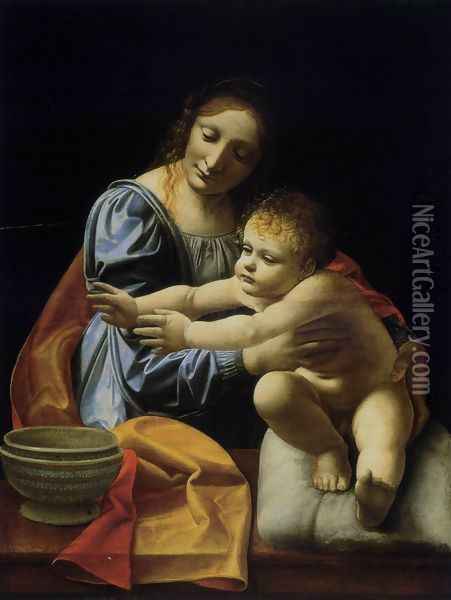 The Virgin and Child 1490s Oil Painting - Giovanni Antonio Boltraffio