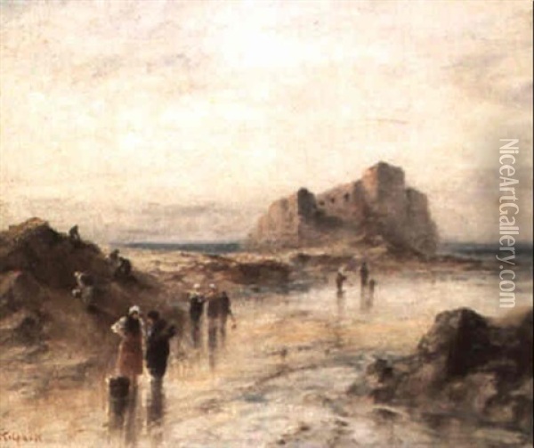 La Crech, Fort, Portel, Boulogne-sur-mer Oil Painting - Sarah Louise Kilpack