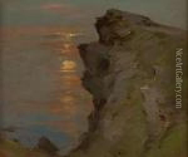 Clifftop Evening Oil Painting - John Campbell Mitchell