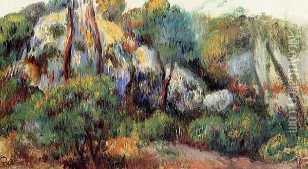 Purple Landscape Oil Painting - Pierre Auguste Renoir