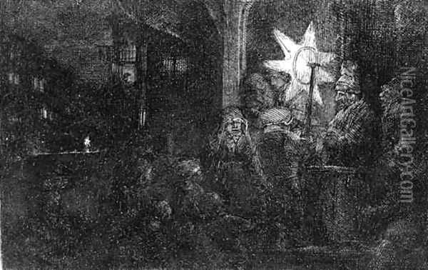 The Star of the Kings A Night Piece Oil Painting - Rembrandt Van Rijn