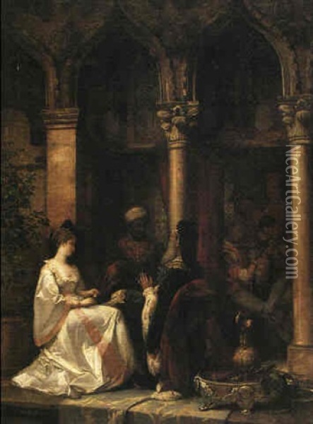Othello Pa Besig Hos Brabantio Oil Painting - Daniel Ridgway Knight