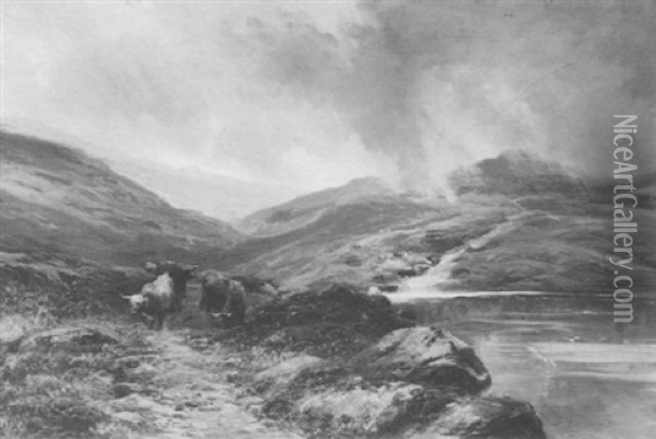 Rain In The Highlands Oil Painting - Clarence Henry Roe