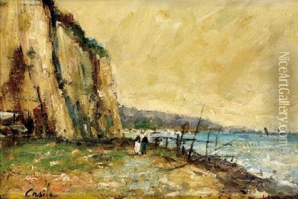 Falaise Au Bord De La Mer Oil Painting - Alfred Casile