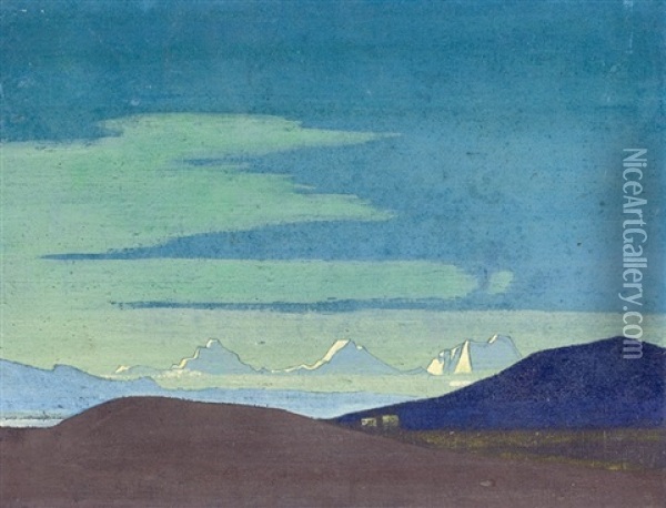 Near The Tibetan Frontier Oil Painting - Nikolai Konstantinovich Roerich