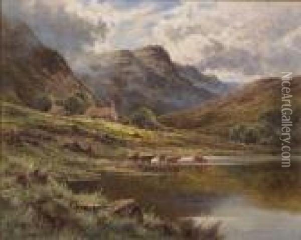 Loch Achray, Perthshire Oil Painting - Henry Hillier Parker
