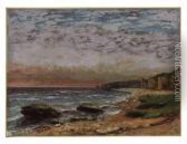 La Manche, Environs D'etretat Oil Painting - Gustave Courbet