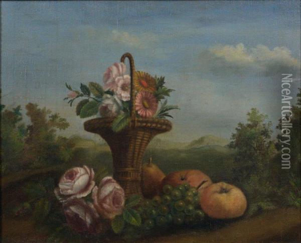 Fleurs Et Fruits Huile Sur Toile Oil Painting - Arnoldus Bloemers