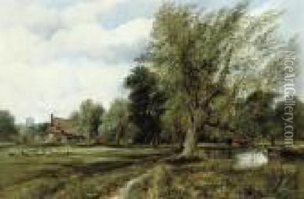 A Rural Idyll Oil Painting - Frederick Waters Watts