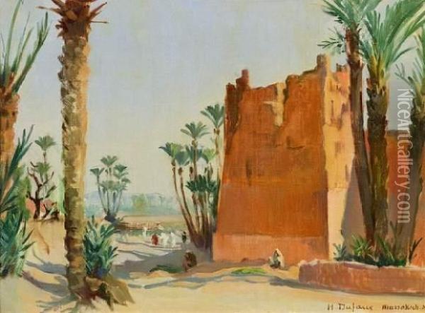 Remparts A Marrakech Oil Painting - Frederic Dufaux