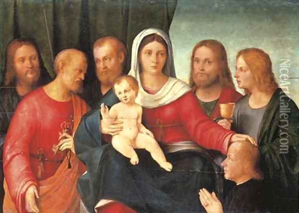 The Madonna and Child with Saints Peter Oil Painting - Francesco Bissolo