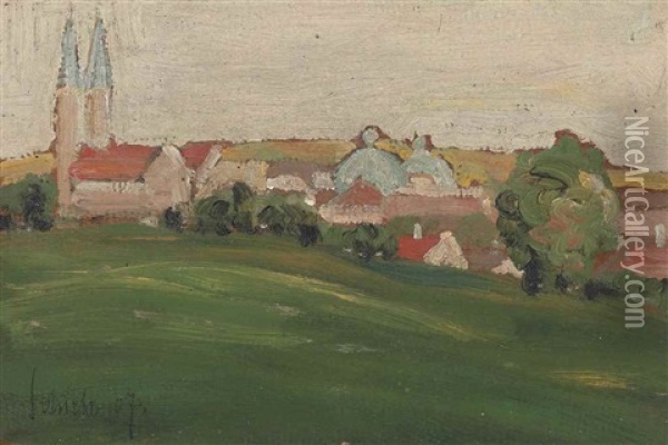 View Of Klosterneuburg Oil Painting - Egon Schiele