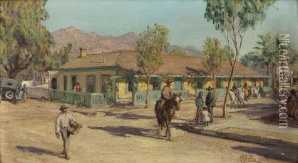 Pueblo Oil Painting - Howard Russell Butler