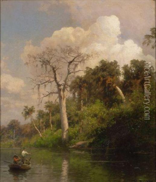 Fishing In The Everglades Oil Painting - Herman Herzog