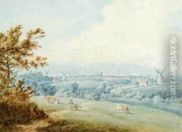 Liverpool From Between Low Hill And Everton Oil Painting - Fanny White