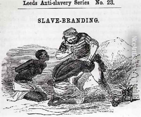 Slave-Branding from Leeds Anti-Slavery Series 1853 Oil Painting - Mason, W.H.