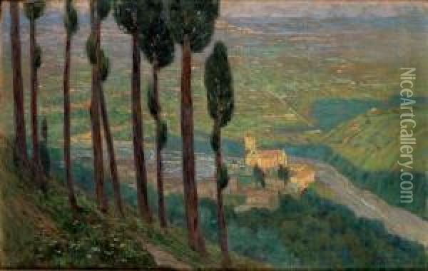 Assisi Oil Painting - Giuseppe Danieli