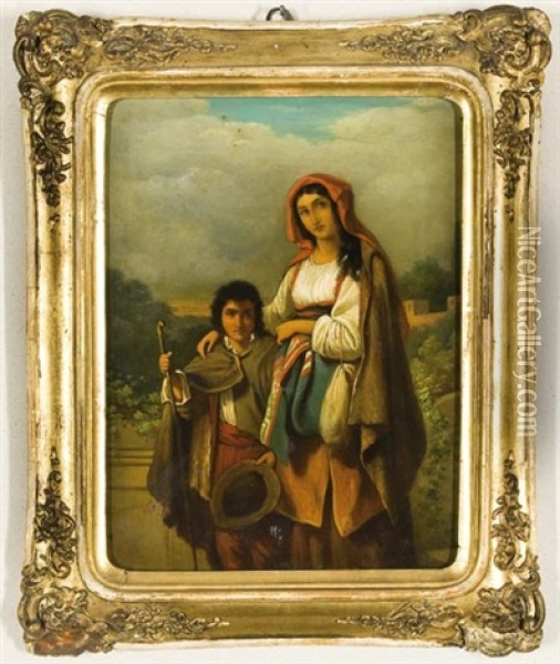Anya Gyermekevel Oil Painting - Miklos Barabas