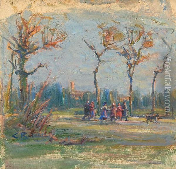 Nel Parco Oil Painting - Carlo Balestrini