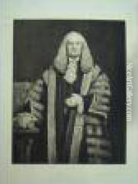 Portrait Of A Legal Gentleman In Robes And Wig Oil Painting - Sir Hubert von Herkomer