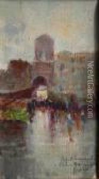 Porta Capuana A Napoli Oil Painting - Oscar Ricciardi