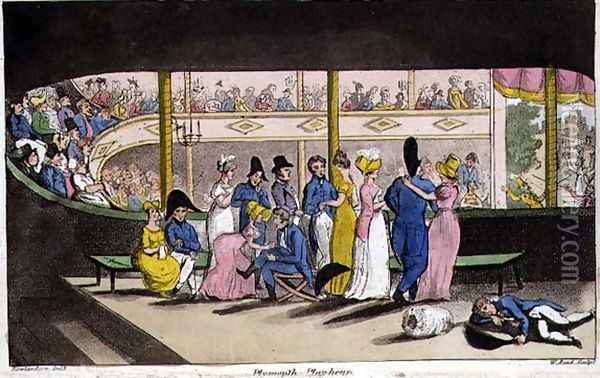 Plymouth Playhouse, plate from The Adventures of Johnny Newcome in the Navy by John Mitford 1782-1831 engraved by W. Read, 181 Oil Painting - Thomas Rowlandson