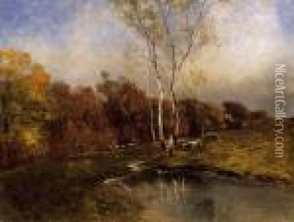 Landscape With Birch-wood Oil Painting - Bela Von Spanyi