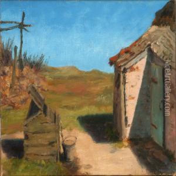 A Well At Afarmhouse, Skagen Oil Painting - Sophie Petersen