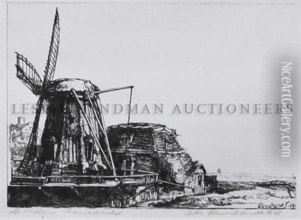 Ruined Windmill Oil Painting - Rembrandt Van Rijn