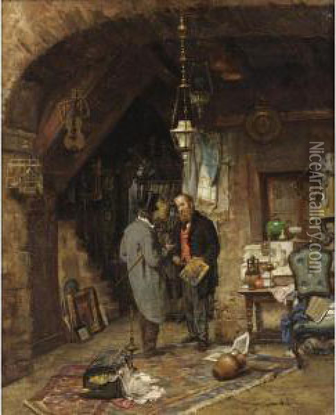 La Bottega Dell'antiquario Oil Painting - Ferdinando Brambilla
