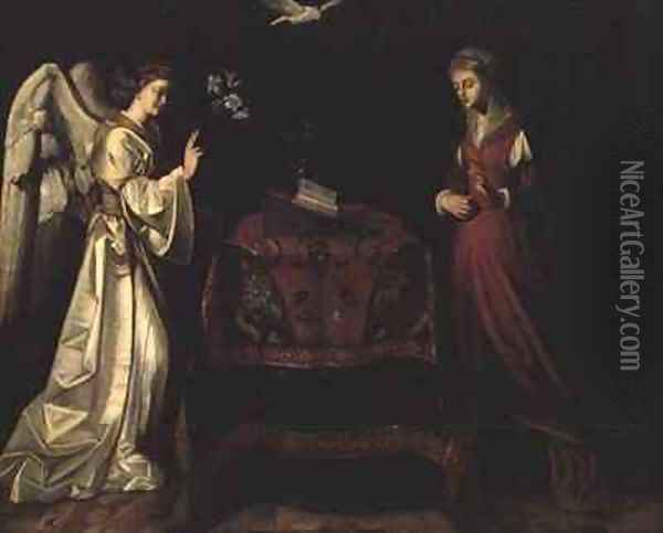 The Annunciation Oil Painting - Ludovicus Finsonius (see FINSON, Louis)