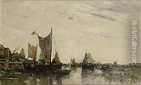 Hamn Vid Atlanten Oil Painting - Wilhelm von Gegerfelt