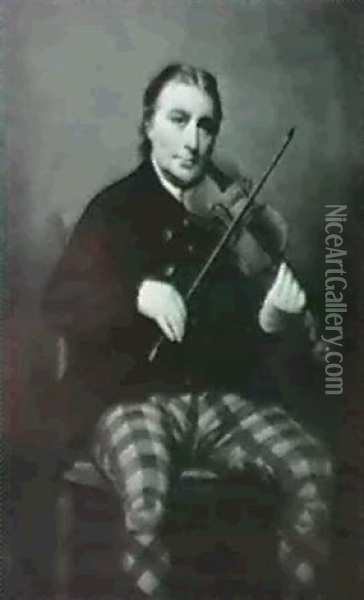 Neil Gow In Highland Dress, Playing A Violin Oil Painting - Sir Henry Raeburn