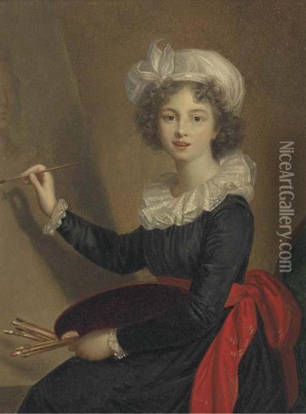 Portrait Or The Artist Oil Painting - Elisabeth Vigee-Lebrun