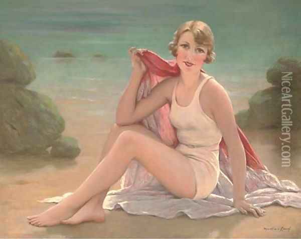 A bathing beauty Oil Painting - Francois Martin-Kavel
