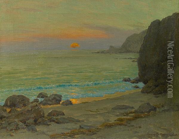 Catalina Sunrise, Lover's Cove Oil Painting - Granville Redmond